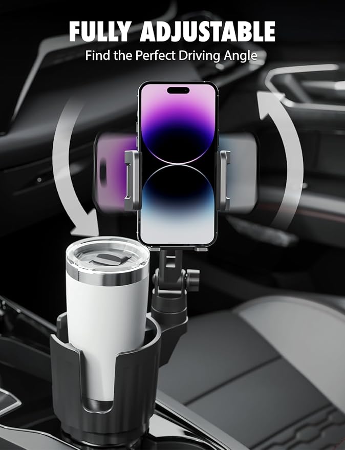 Bracketron Cup Holder Phone Mount for Car - TripGrip 2-in-1 Expandable Phone Holder with 360° Rotation & Ultra Stable Folding Support Legs, Fits Devices up to 3.5"