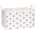 Sea Team Collapsible Canvas Fabric Storage Basket with Handles, Rectangle Waterproof Storage Bin, Box, Cube, Foldable Shelf B