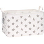 Sea Team Collapsible Canvas Fabric Storage Basket with Handles, Rectangle Waterproof Storage Bin, Box, Cube, Foldable Shelf B