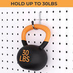 INCLY 1/4" Pegboard J Hooks, 100PCS Heavy Duty Peg Board Hooks Accessories with Peg Locks & Rubber Tipped, Peg Board Tool Han