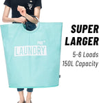 Caroeas Super Large 150L Laundry Hamper Pro, Waterproof Laundry Basket, Clothes Hamper Stands Up Well, Laundry Bag with Padde