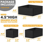 SpaceAid Drawer Organizer for Clothes, 6 Pack Dresser Drawer Organizer Bins, Closet Organizers and Storage Dividers for Cloth