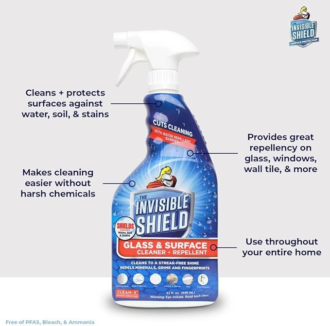 Invisible Shield Glass & Surface Cleaner and Repellent 32 fl. oz. Cleans and Protects against future dirt on multi surfaces b