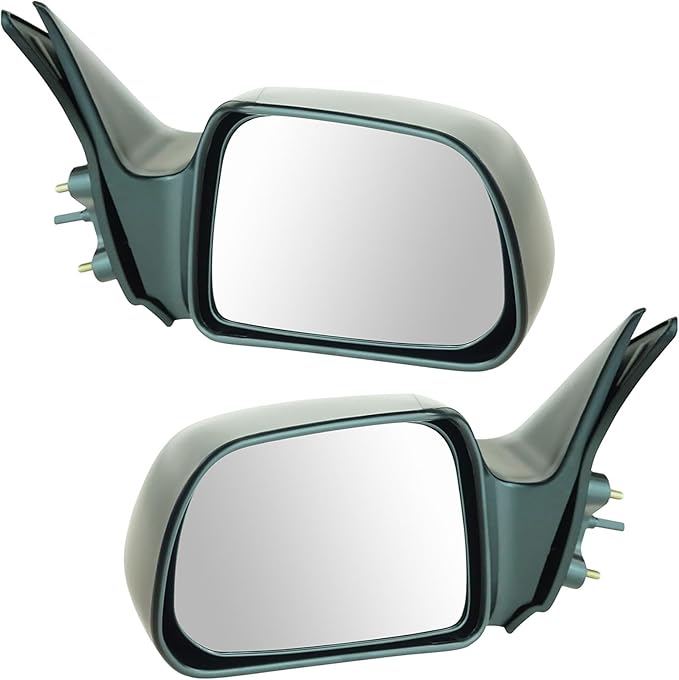 TRQ Driver and Passenger Side Mirror Assembly Set Manual Paint to Match Compatible with 2001-2004 Toyota Tacoma