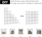 AWTATOS Cube Storage Organizer, 16 Cube Closet Organizers and Storage Shelves, DIY Stackable Bookshelf for Bedroom, Home, Tra
