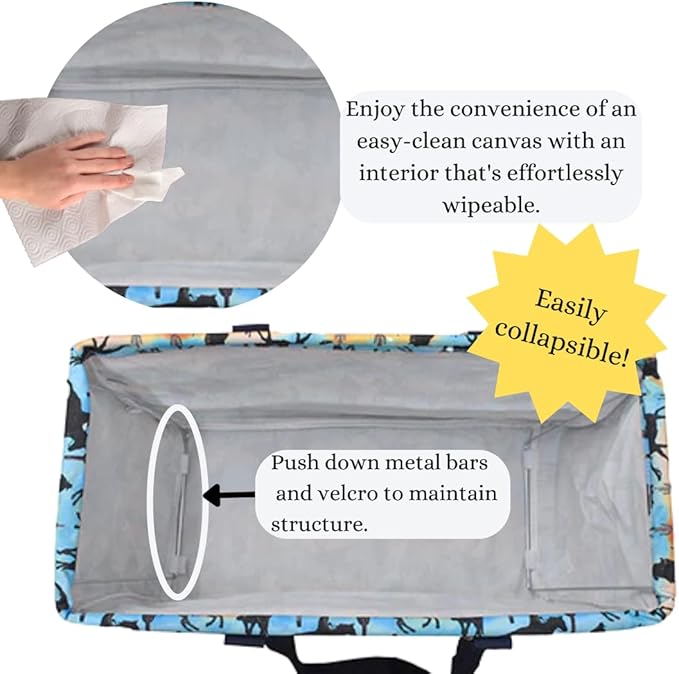 NGIL Extra Large Utility Tote Reusable Grocery Bag Oversized Collapsible for Groceries, Storage, Picnic, Beach (Cowboy Silhouette-Navy)