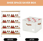 NVGSN Shoe Organzier for Cloest - 2pack Adjustable Shoe Storage Box Fits 8-16 pairs with Pop-Up dividers,17''*17''*12.5'' Spa