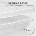 IRIS USA File Box, Plastic File Organizer with Lids for Letter/Legal File, Portable Document Box For Moving, Storage Bin with