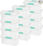 Sterilite Medium Nesting ShowOffs, Stackable Small Storage Bin with Latching Lid and Handle, Plastic Container to Organize Ho