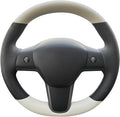 MEWANT Hand Stitched Steering Wheel Cover for Tesla Model 3 2017-2023 / Model Y 2020-2023 for Tesla Model 3/Y Accessories