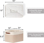 HNZIGE Fabric Storage Baskets for Shelves, Large Collapsible Storage Baskets for Organizing, Decorative Baskets Bins Set with