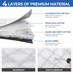 BougeRV RV Windshield Window Snow Cover for Class C Ford E450 1997-2025 Motorhome, Windshield Cover for Ice and Snow RV Front Window Sunshade Cover RV Accessories 4 Layers with Mirror Cutouts Silver