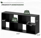 8 Cube Storage Organizer Shelf, Open Cube Bookshelf, Reversible Bookcase, Sturdy Modern Storage for Home Office, Bedroom, Liv