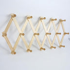 AMAPON Accordion Style Expandable Wall Wooden Coat Rack 16 Hooks (Pegs) Hang Hats Jackets Coffee Mug Purses Necklaces Towels 