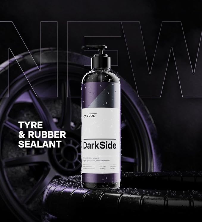 CARPRO DarkSide - Tire & Rubber Sealant, Hydrophobic & Self-Cleaning, Satin Black Shine, UV Protection, Revives Dull Faded Ru
