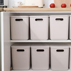 Yishyfier Plastic Storage Baskets With Lid Organizing Container Lidded Knit Storage Organizer Bins for Shelves Drawers Deskto