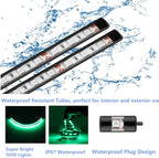 Boat Led Strip Lights, 4 Pcs 24'' Marine Interior Courtesy Deck Navigation Lights, Super Bright Waterproof Marine Led Lights Strip for 12V Pontoon Fishing Boat Yacht Kayak Sailboat (Green)