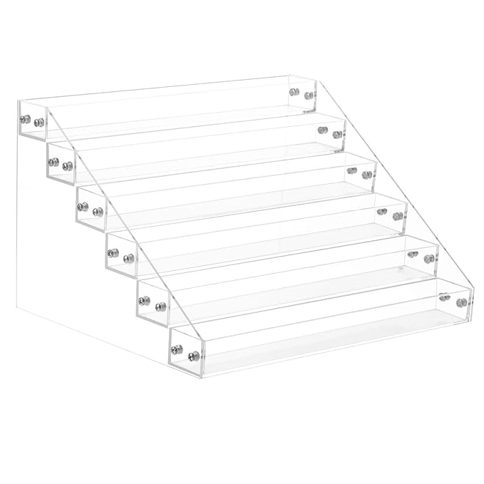 Gospire 6 Tier Clear Acrylic Nail Polish Ink Rack Sunglasses Organizer Eyeglasses Display Rack essential oil Stand Holder Jew