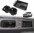 Muslogy Center Console Organizer & Cup Holder Insert 2PCS Set Compatible with 2025 2026 Nissan Kicks Accessories Armrest Box Divider Storage Tray and Drink Stopper Non-Slip (Console Tray & CupHolder)