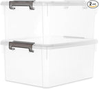 Citylife 17 QT Plastic Storage Bins with Latching Lids Stackable Storage Containers for Organizing Large Clear Storage Box fo
