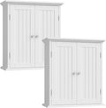 ChooChoo Bathroom Wall Cabinet Set of 2, Over The Toilet Space Saver Storage Cabinet, Medicine Cabinet with 2 Door and Adjust