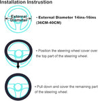 OGLAND Natural Fur Wool Sheepskin car Steering Wheel Cover,Protector for Universal Steering Wheel 15 Inchs, Anti-Slip,Comfort