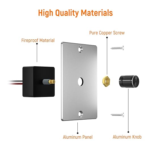 12 Volt PWM LED Dimmer Switch 15A 180W, Push On Off, Rotary Knob Dimming,12V 24V Light Dimmer for RV Boat Truck Camper Van Trailer Light Fixtures, LED Strip Lights (Silver Panel)