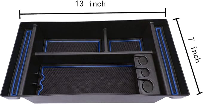 JOJOMARK Center Console Organizer Tray fits for 2019-2022 GMC Sierra/Chevy Silverado 1500 Accessories, 2020-2021 2022 2023 Silverado/Sierra 2500 HD/3500 HD (Half-size, Blue)