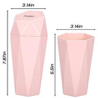 Car Trash Can with Lid, Mini Car Trash Cup with 30 Additional Trash Bags, Car Accessories for Interior, Leakproof Vehicle Garbage Bin for Car, Home, Office - 2 Packs, Pink