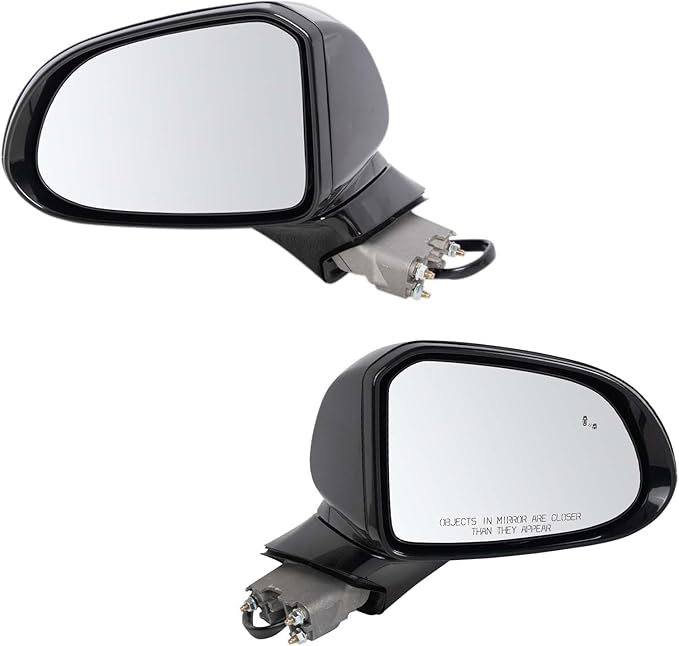 TRQ Driver & Passenger Side Power Heated Mirror Set Paint to Match Blind Spot Puddle Light Compatible with 2019-2020 Hyundai 