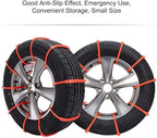 KIMISS 10PCS Universal Snow Tire Chains for Cars, Heavy Duty Anti-Skid Chains with Thickened Tendons, Reusable Winter Chains 