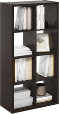 Furinno CUBICLE Book Shelf, 8-Cube Bookshelf, Extra Thick Frame Horizontally & Vertically Reversible Bookcase with Open Back,