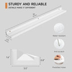 Fun Memories Picture Ledge Shelf, 32 Inch Floating Shelves Set of 2, Large Nursery Book Shelves for Toys Storage, Kids Booksh