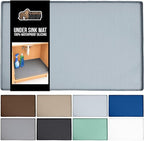 GORILLA GRIP Waterproof Silicone Under Sink Mat with Raised Lip for Kitchen and Bathroom, 46 x 22 in, Cabinet Shelf Liner Sta
