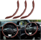 Mandark 3PCS Carbon Fiber Car Steering Wheel Cover, Anti-Skid Leather Vehicle Segmented Steer Wheel Protector, Auto Interior 