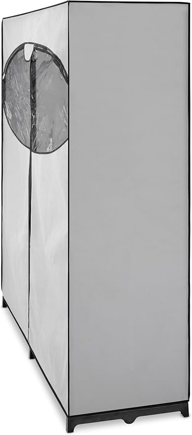 Whitmor Extra-Wide Portable Clothes Closet - 60 Inches Wide - Store Seasonal Clothing - Grey