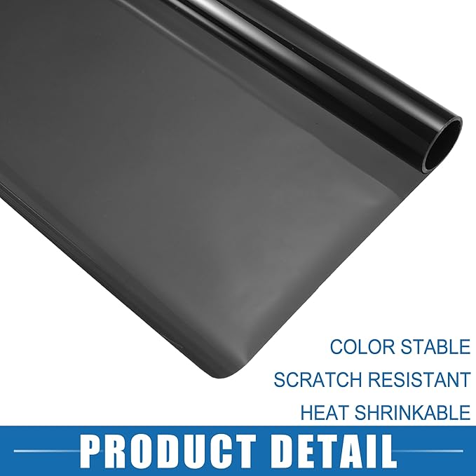 Automotive Window Tint Film Heat Block Scratch Resistant 5% VLT 0.5x7m Car Ceramic Tint PET Black
