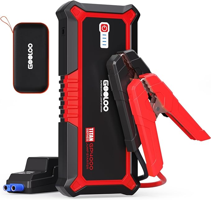 GOOLOO GP4000 4000A Peak Car Battery Jump Starter, Portable Battery Booster for Up to All Gas or 10L Diesel Engine,