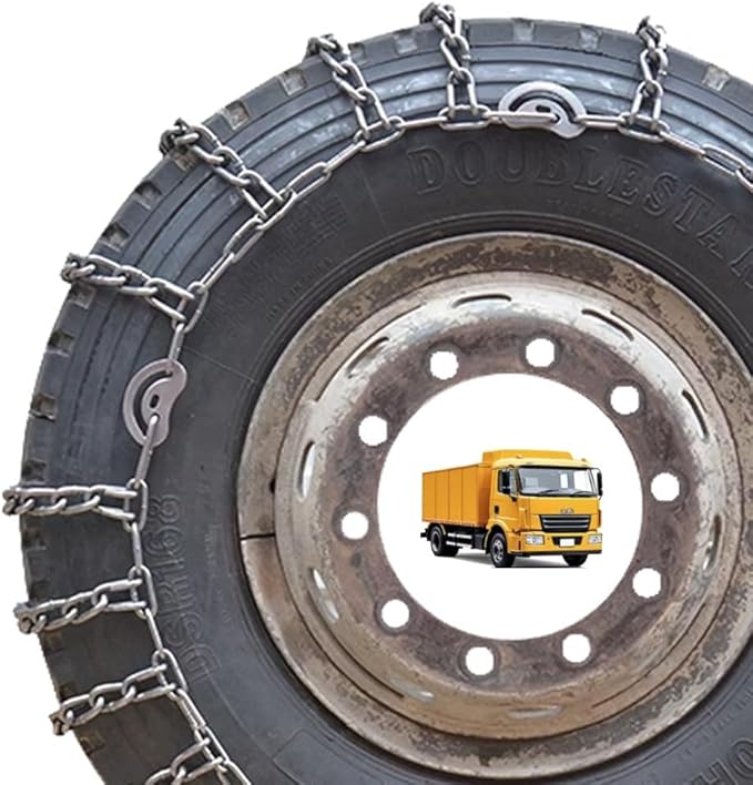 Set of 2 Snow Chains for Trucks & SUVs – Reinforced Anti-Skid Chains –Easy On and Off for Ice & Snow 9mm 295/70R22.5 9mm 9R22