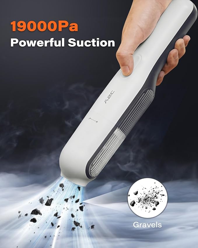 A2C Handheld Vacuum Cordless with 19000Pa Strong Suction, Mini Car Vacuum Cleaner with HEPA Filter, 2 Suction Modes, Multi-No