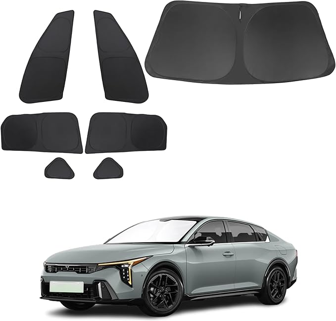 TINGLU Window Shades for Kia K4 2025 2026 Accessories Car Side Full Windows Rear Triangular Windshield Sun Shade Sun UV Rays & Privacy Protection for Camping 7PCS