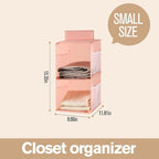 Hanging Closet Organizer, 4-Section Storage Shelves, Oxford Cloth with Mesh Pockets, (Cerulean, 2 Section)