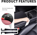 2PCS New Car Seat Gap Filler with 2 Storage Areas,Stylish Car Seat Gap Storage for Stabilizing Phone,Keys Wallet,Universal Car Seat Gap Filler Organizer (Carbon Beige)