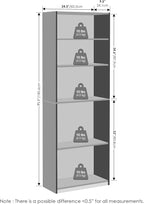 Furinno Reed Closet Organizers and Storage, 5-Tier Closet Organizer, Open Shelf Closet Storage, for Wardrobe, Bedroom, Living