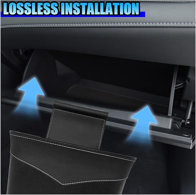 Mini Car Trash Can - Leak-Proof Hanging Car Garbage Can Auto Trash Bag Organizer - Small Garbage Bin Container Vehicle Glove Box Storage Accessories for Cars Home Office (GloveBox)
