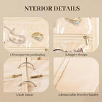 GSXRB Jewelry Organizer Travel Portable Earring Necklace Ring Jewelry Organizer Large Capacity Foldable Multi-Layer Classifie