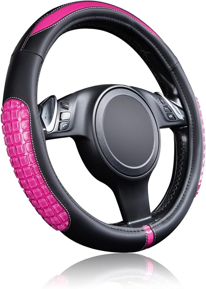 Flying Banner car Steering Wheel Cover Gel Massage Velvet Cool Warm Universal Size 15 inches SUV Truck Anti Slip Odorless Sum