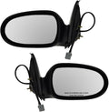 TRQ 2 Piece Driver and Passenger Side Mirror Assembly Set Electric Adjustment Heated No Memory Black Compatible with 2000-200