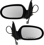 TRQ 2 Piece Driver and Passenger Side Mirror Assembly Set Electric Adjustment Heated No Memory Black Compatible with 2000-200