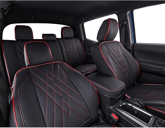 EKR Custom Fit Tacoma Car Seat Covers for Select Toyota Tacoma 2016 2017 2018 2019 2020 2021 2022 2023 Access Cab - Full Set,